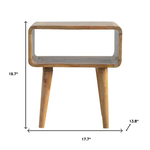 HomeRoots 20" Handcrafted Mango Wood Nightstand with Rustic Charm, Open Shelf & Versatile Design for Any Space 651596