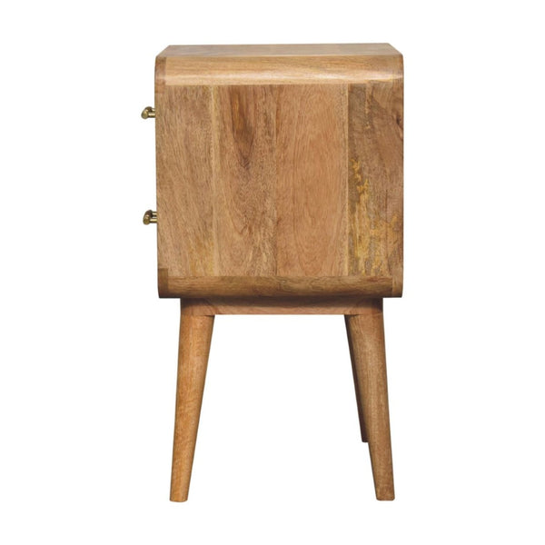 HomeRoots 26" Beige Solid Wood Nightstand with Two Drawers – Modern Design for Stylish Bedroom Storage Solutions 651599