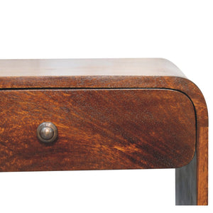 HomeRoots 24" Chestnut Solid Wood Nightstand with Drawer & Shelves - Rustic, Handcrafted, Versatile Accent Table 651600