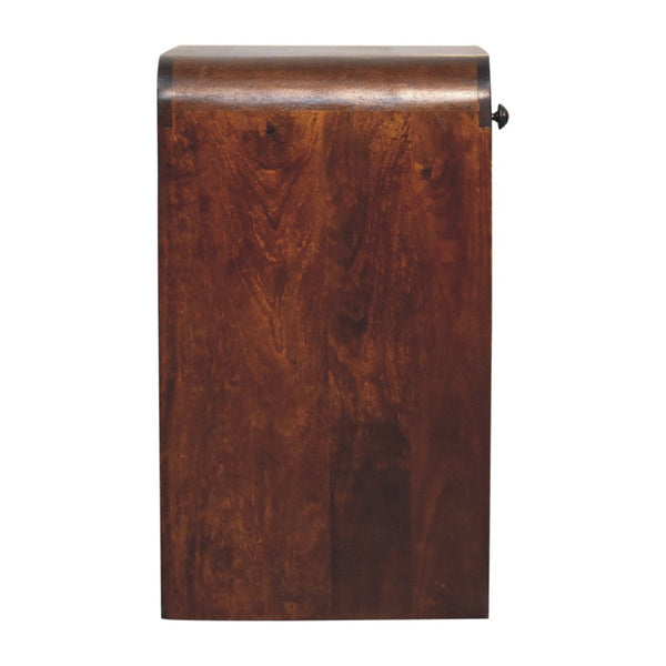 HomeRoots 24" Chestnut Solid Wood Nightstand with Drawer & Shelves - Rustic, Handcrafted, Versatile Accent Table 651600