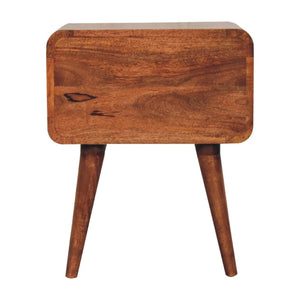 HomeRoots 22" Brown Solid Mango Wood Nightstand with Two Drawers for Mid-Century Style and Versatile Storage 651602