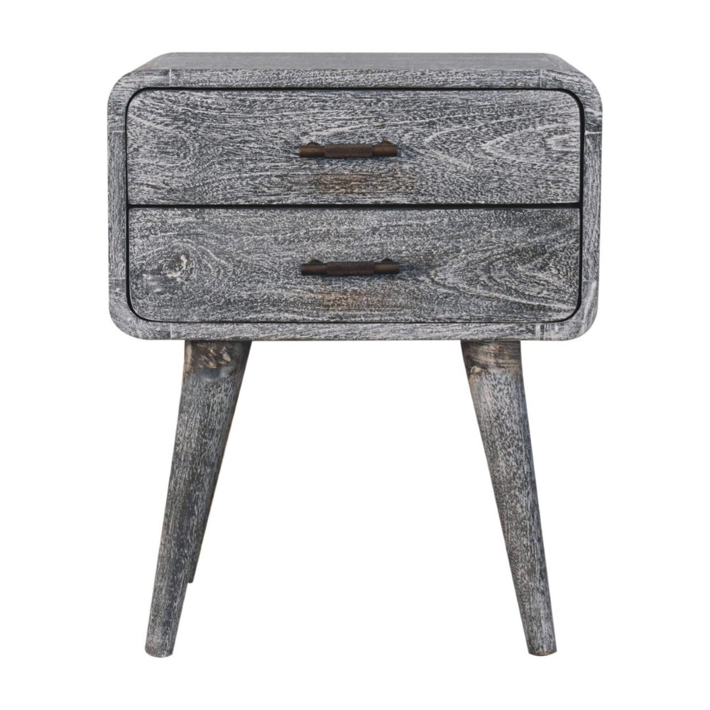 HomeRoots 22" Gray Distressed Solid Wood Nightstand with Two Drawers - Rustic Charm for Any Space 651604