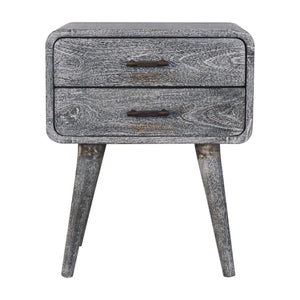 HomeRoots 22" Gray Distressed Solid Wood Nightstand with Two Drawers - Rustic Charm for Any Space 651604