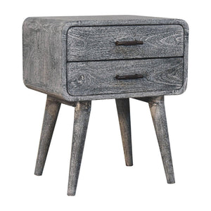 HomeRoots 22" Gray Distressed Solid Wood Nightstand with Two Drawers - Rustic Charm for Any Space 651604