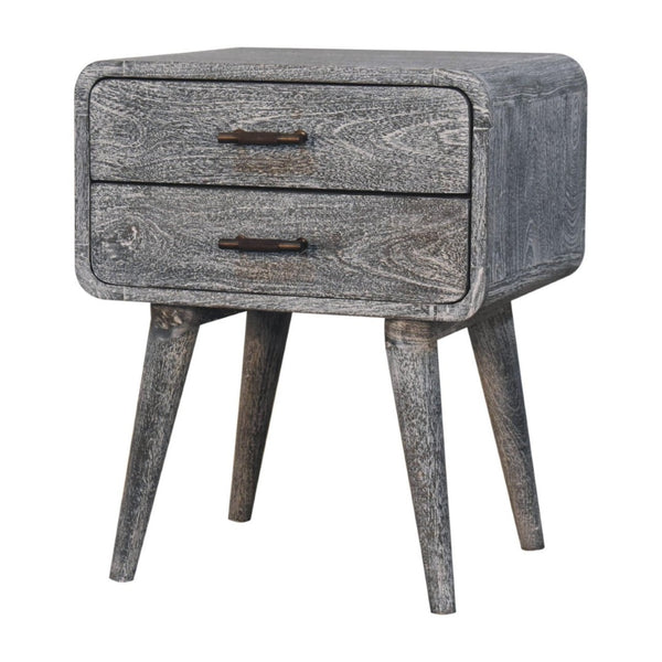 HomeRoots 22" Gray Distressed Solid Wood Nightstand with Two Drawers - Rustic Charm for Any Space 651604