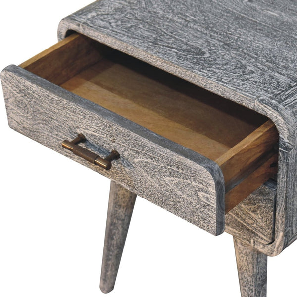 HomeRoots 22" Gray Distressed Solid Wood Nightstand with Two Drawers - Rustic Charm for Any Space 651604