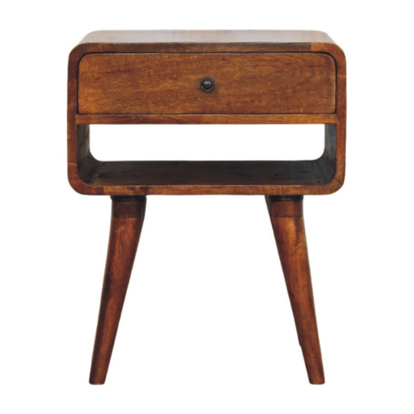HomeRoots 22" Brown Solid Wood Nightstand with Drawer - Stylish, Durable, Versatile Storage Solution for Any Room 651606