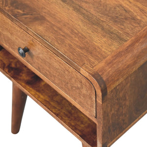 HomeRoots 22" Brown Solid Wood Nightstand with Drawer - Stylish, Durable, Versatile Storage Solution for Any Room 651606