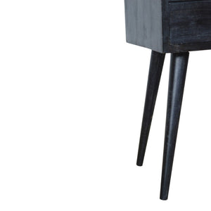 HomeRoots 22" Black Solid Wood Nightstand - Modern Compact Design with Drawer & Open Shelf for Smart Storage 651609