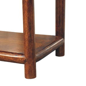 HomeRoots 20" Chestnut Solid Wood Nightstand - Rustic Charm with Drawer & Open Shelf for Versatile Use 651610