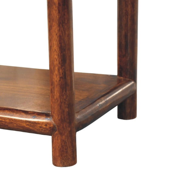 HomeRoots 20" Chestnut Solid Wood Nightstand - Rustic Charm with Drawer & Open Shelf for Versatile Use 651610