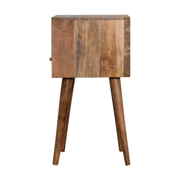 HomeRoots 22" Handcrafted Solid Mango Wood Nightstand with Blue Drawer - Stylish, Versatile, and Durable Storage Solution 651612