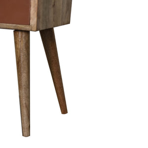 HomeRoots 22" Handcrafted Solid Mango Wood Nightstand with Colorful Drawer & Open Shelf for Stylish Storage 651613