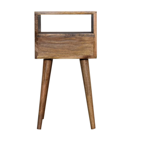 HomeRoots 22" Handcrafted Solid Mango Wood Nightstand with Colorful Drawer & Open Shelf for Stylish Storage 651613