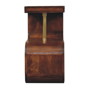 HomeRoots 24" Boutique-Style Chestnut Mango Wood Nightstand with Gold Accents for Elegant Bedroom Storage 651617