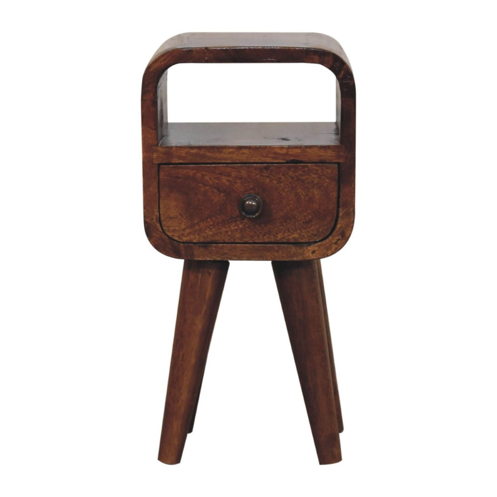 HomeRoots 16" Chestnut Solid Wood Nightstand - Stylish Compact Storage Table for Modern Spaces & Bedrooms 651619