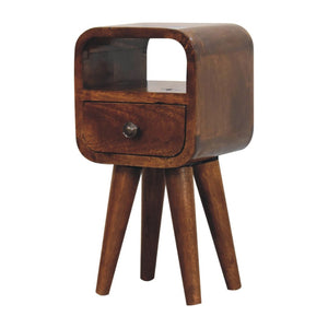 HomeRoots 16" Chestnut Solid Wood Nightstand - Stylish Compact Storage Table for Modern Spaces & Bedrooms 651619