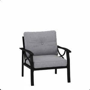 English Elm Set of 2 Outdoor Steel Armchairs Powder Coated Matte Frame with Cushioned Patio Seating Black+ Gray B082P455145