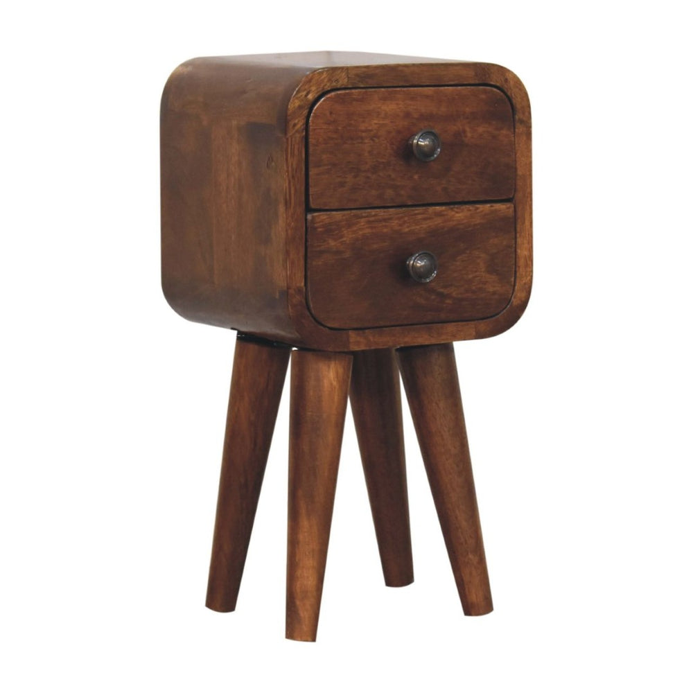 HomeRoots 16" Stylish Brown Solid Wood Nightstand with Two Drawers – Versatile Compact Design for Any Room 651620