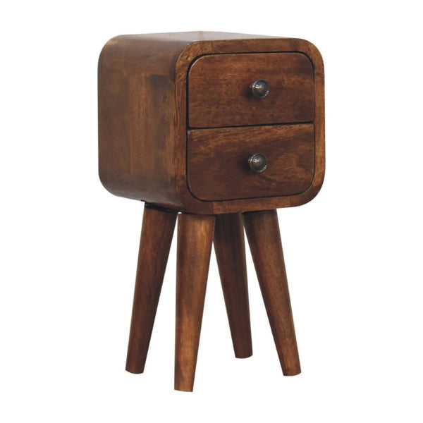 HomeRoots 16" Stylish Brown Solid Wood Nightstand with Two Drawers – Versatile Compact Design for Any Room 651620