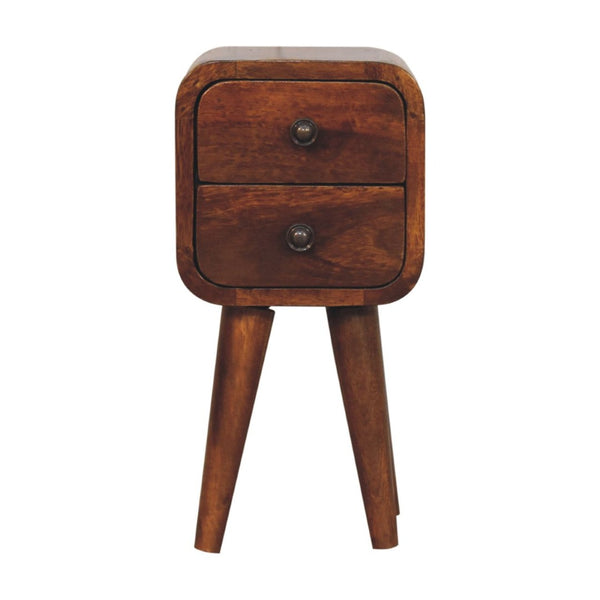 HomeRoots 16" Stylish Brown Solid Wood Nightstand with Two Drawers – Versatile Compact Design for Any Room 651620