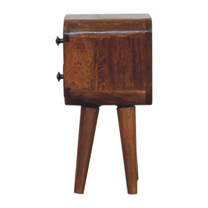 HomeRoots 16" Stylish Brown Solid Wood Nightstand with Two Drawers – Versatile Compact Design for Any Room 651620