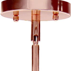 HomeRoots Rose Gold Cylinder Ceiling Light - Modern Iron Fixture with Adjustable Length & Clear Glass Shades 651631