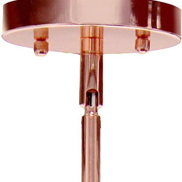 HomeRoots Rose Gold Cylinder Ceiling Light - Modern Iron Fixture with Adjustable Length & Clear Glass Shades 651631