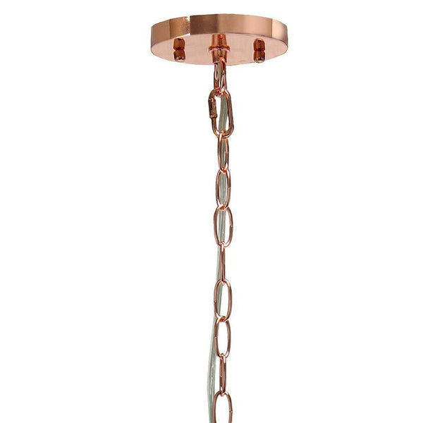 HomeRoots Rose Gold Caged Iron Ceiling Light – Modern Industrial Pendant with Adjustable Hanging Design 651635