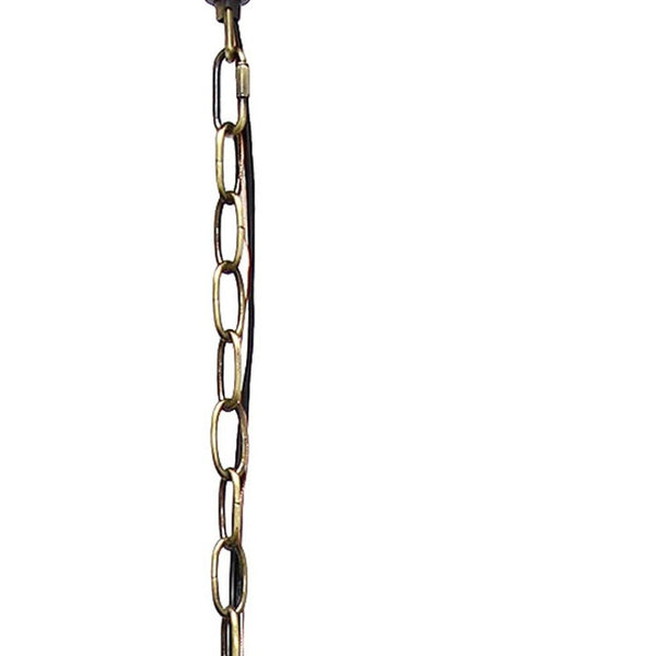 HomeRoots Antiqued Brass Three-Light Ceiling Fixture with Clear Glass & Black Iron – Vintage Modern Design Ideal for Entryways 651640