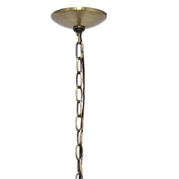 HomeRoots Antiqued Brass Three-Light Ceiling Fixture with Clear Glass & Black Iron – Vintage Modern Design Ideal for Entryways 651640