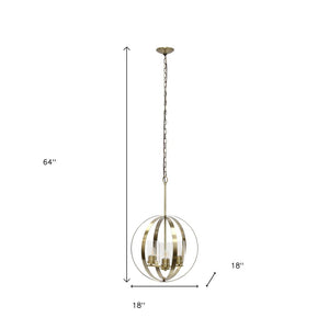 HomeRoots Antiqued Brass Three-Light Ceiling Fixture with Clear Glass & Black Iron – Vintage Modern Design Ideal for Entryways 651640