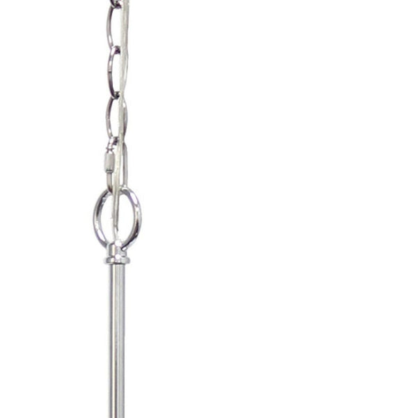 HomeRoots Clear Sphere Three-Light Iron Ceiling Fixture with Silver Accents for Modern and Classic Interiors 651642