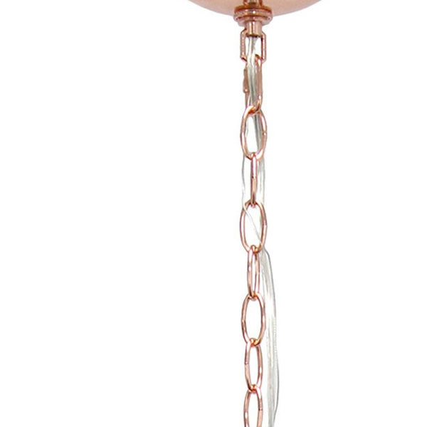 HomeRoots Rose Gold Sphere Three-Light Ceiling Fixture - Elegant Iron Design with Clear Glass Shades for Modern Spaces 651644