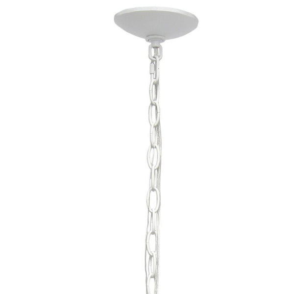 HomeRoots White Sphere Three-Light Iron Ceiling Fixture - Modern Design, Adjustable, Energy-Efficient Lighting 651646