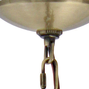 HomeRoots Antiqued Brass Chandelier - Vintage Elegance with Three Clear Glass Shades for Modern Spaces 651647