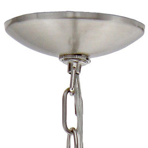 HomeRoots Nickel Three-Light Chandelier with Clear Glass Shades - Modern Iron Ceiling Fixture for Any Space 651648