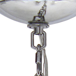 HomeRoots Silver Three-Light Chandelier with Clear Glass Shades | Modern Iron Ceiling Light for Elegant Spaces 651649