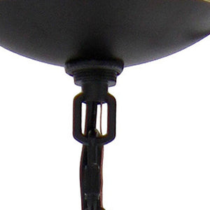 HomeRoots Bronze Three-Light Chandelier with Clear Glass Shades - Elegant Iron Ceiling Light for Any Space 651652