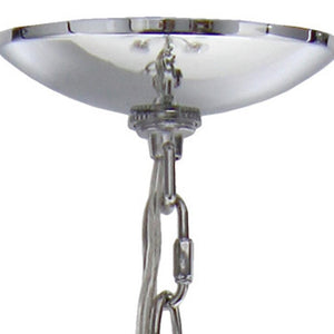 HomeRoots Silver Five-Light Chandelier - Elegant Iron Ceiling Fixture with Clear Glass Shades for Any Space 651655