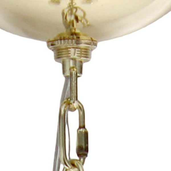 HomeRoots Gold Elegant Five-Light Chandelier with Clear Glass Shades for Stunning Home Illumination & Style 651656