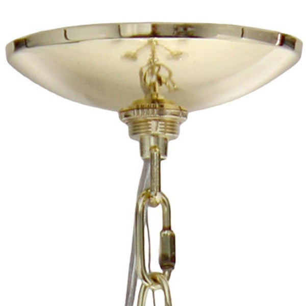 HomeRoots Gold Elegant Five-Light Chandelier with Clear Glass Shades for Stunning Home Illumination & Style 651656