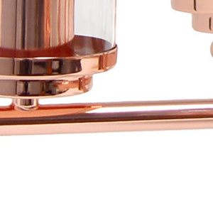 HomeRoots Rose Gold Chandelier - Elegant 5-Light Iron Ceiling Fixture with Clear Glass Shades for Modern Spaces 651657