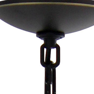 HomeRoots Bronze Five-Light Chandelier with Clear Glass Shades – Elegant Iron Ceiling Light for Any Space 651658