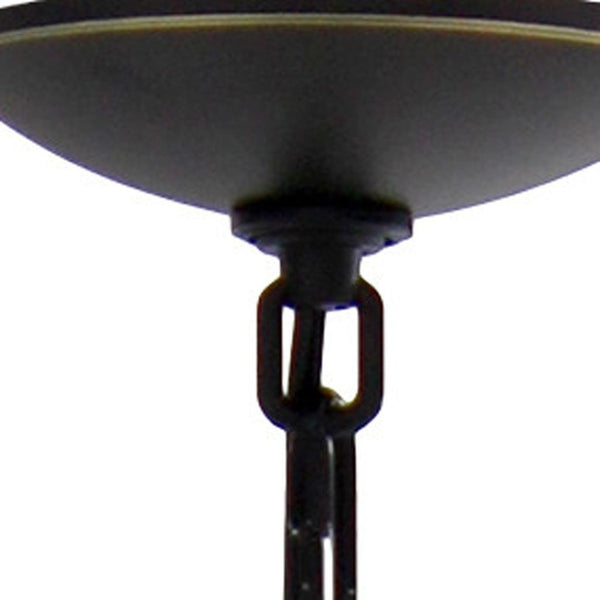 HomeRoots Bronze Five-Light Chandelier with Clear Glass Shades – Elegant Iron Ceiling Light for Any Space 651658