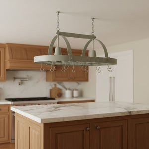 HomeRoots Slate Gray Two-Light Metal Ceiling Fixture – Modern Geometric Design for Kitchen & Dining Spaces 651662