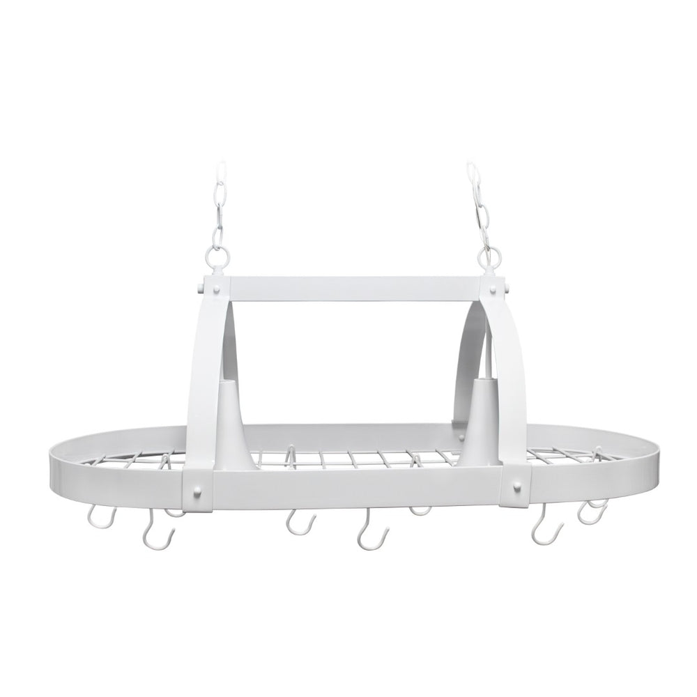 HomeRoots White Contemporary Two-Light Metal Pendant Ceiling Light for Kitchen, Dining, and Entryway Use 651663