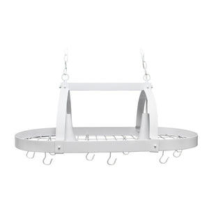 HomeRoots White Contemporary Two-Light Metal Pendant Ceiling Light for Kitchen, Dining, and Entryway Use 651663