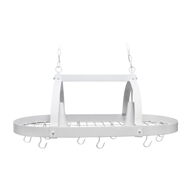 HomeRoots White Contemporary Two-Light Metal Pendant Ceiling Light for Kitchen, Dining, and Entryway Use 651663