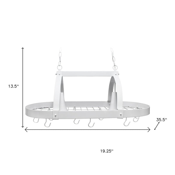 HomeRoots White Contemporary Two-Light Metal Pendant Ceiling Light for Kitchen, Dining, and Entryway Use 651663